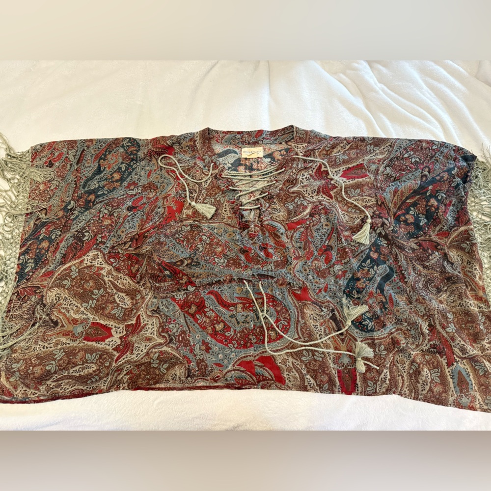 Denim & Supply Ralph Lauren Paisley Lace-Up Shawl